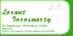 lorant vorosmarty business card